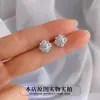 Brincos Populares Europeus e Americanos Transfronteiriços Prata Esterlina S925 Brincos de Diamante Moissanita Doce e Elegante Brincos Florais Brincos de Trevo de Quatro Folhas