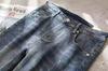Jeans Cortos de Otoño Trendy Vintage Azul Ajustado para Hombre con Parches Rotos para Hombres Jóvenes con Estilo