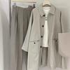 Estilo coreano de té para usar un poco de grasa Drama coreano Elegante Elegante Abrigo profesional para mujer Abrigo Simple Combinable Abrigo de longitud media