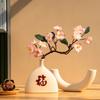 Rincón Genial ins Jarrón de Cerámica Embrión Liso Vintage Estilo Nórdico Adornos Decorativos para Sala de Estar Gres para Flor Seca