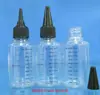 Botella transparente de 60 ml para pigmento de tatuaje, tapa de punta transparente, modelo de biberón para color de pigmento de tatuaje, botella de pintura de tono superior