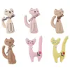 Desenho Animado Fofo Gato de Pelúcia Pingente Boneca Boneca Pequena Pingente de Bolsa Chaveiro Broche Acessórios Roupas DIY