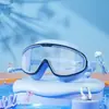 Gafas de natación para niños, alta definición, antivaho, impermeables, gafas de natación profesionales de marco grande para niños y niñas, equipo de buceo especializado