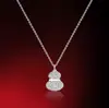 Novo colar de cabaça Kirin feminino vermelho ônix branco fritillaria banhado a ouro rosa 18k pingente de diamante corrente de clavícula segura