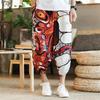 Pantalones de Playa de Lino para Hombre Sueltos Talla Grande Estilo Tailandés Pierna Ancha Cortos Casual Estilo Chino Algodón y Lino de 7 Puntos Harlan Pantalones de Moda