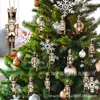 Novo Produto Transfronteiriço: Conjunto de 12 Quebra-Nozes Enfeites de Madeira Pendurados de Natal - Decorações Penduradas para Árvore de Natal para Decoração de Casa e Festa