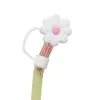 Taza de Agua Tapa para Popote a Prueba de Polvo Cubierta de Popote Flor de Crisantemo Pequeña Tapón de Flor de Goma Suave PVC Diámetro Grande 10mm