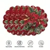 Tenu Comercio Exterior Redondo Posavasos Decoración Navideña Estampado Antideslizante Duradero Posavasos Navideños