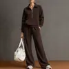 Outono 2026 Novo Cruzamento Europeu e Americano Roupas Femininas Casuais Estilo Preguiçoso Cor Sólida Conjunto Versátil para o Dia a Dia