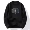 Suéter de Gola Redonda Transfronteiriço para Homens, Veludo Engrossado, Outono e Inverno Chenille Peça Única Camisa de Base Tricô de Veludo para Homens, Roupa de Inverno