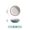 Conjunto de tigela e prato de cerâmica estilo Ins, simples e moderno, design criativo, louça popular estilo japonês, disponível para dropshipping