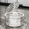 Cubo de Basura de Escritorio con Cierre Hermético Caja de Almacenamiento a Prueba de Polvo para Cocina con Tapa Contenedor de Basura Transparente Caja con Control Remoto