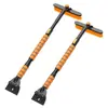 Pala para Nieve, Rascador de Hielo para Coche, Cepillo para Coche, Herramienta Multifuncional para Quitar Nieve, Herramienta para Quitar Nieve de Mango Largo para Descongelación Invernal