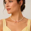 Collar de cuentas de flores mixtas de perlas populares de moda personalizada para mujer, gargantilla de cadena de clavícula simple, joyería