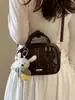 Bolsa Almofada Feminina Versátil Personalidade Tendência Fresca Mulheres 2025 Nova Bolsa de Mão Matelassê com Diamantes Pequena Transversal de Ombro
