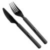 Juego de tres piezas de cuchillo, tenedor y cuchara desechables, vajilla gruesa de plástico con mango largo, cuchara para carne, vajilla portátil para comida occidental para el hogar