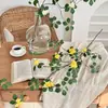 Nova Folhagem Artificial Verde Inspirada no Zen Estilo Chinês com Folhas de Lótus e Cipós, Folhas Verdes, Plantas Pendentes em Forma de Sino, Arranjos de Plantas Estilo Floresta, Exposições Decorativas de Flores