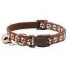 Coleira Estampada de Patinha de Cachorro Colorida de 1cm Coleira de Cachorro com Sino Coleira de Gatinho Suprimentos para Pets Coleira de Cachorro