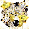 Globo de aluminio con temática de discoteca vintage en dorado negro para feliz año nuevo, decoración para fiestas transfronterizas