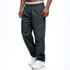 Pantalones deportivos casuales de marca independiente para hombre de eBay, estilo europeo y americano moderno, con detalles de bolsillo, diseño de pierna recta y cintura con cordón