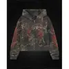 Sudadera con capucha y cremallera de manga larga Y2K con estampado de leopardo Punk Estilo callejero oscuro Hip-Hop Ins