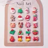 Joias de Resina Diamante Desenho Animado de Natal para Unhas Floco de Neve Fofo Chapéu Papai Noel Acessórios para Unhas DIY