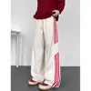Pantalones deportivos casuales a rayas azul Rhein para hombre, pantalones casuales rectos holgados, pantalones deportivos extragrandes
