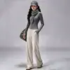 Set de Yoga de Alta Gama: Conjunto de Top de Manga Larga con Cremallera y Cuello Alto, Pantalones de Fitness de Tiro Alto Color Durazno para Glúteos, Ropa Exterior Adelgazante