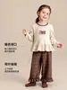 Ropa Infantil Amila 2026 Nuevas Llegadas de Invierno Niñas Estampado de Dibujos Animados Ropa de Casa Conjunto de Pijama con Volantes para Niños