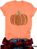 En Stock Estilo Europeo y Americano Cuello Redondo Camiseta de Verano para Mujer de Alta Gama Estampado de Calabaza Amazon Suelta Manga Corta Exportación