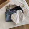 Camiseta básica de terciopelo para bebé, de color liso, con lijado, para mujer, combina con todo, adelgazante, con cuello redondo y manga larga, ideal para primavera y otoño.