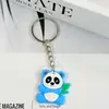 Lindo Dibujo Animado Oso Panda Pequeño Goma Suave de PVC Accesorios Creativos Llavero DIY Adornos Colgantes Adornos de Llavero Colgantes