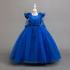 Comercio Exterior Transfronterizo Vestido para Niña Vestido Niños Grandes Flor Perla Vestido de Boda Dama de Honor Mesa Rendimiento Vestido de Princesa Largo hasta el Suelo