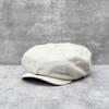 Gorra de estilo retro británico de tamaño grande de lino sintético para hombres y mujeres, gorra de visera versátil de moda para primavera y verano, gorra de visera de moda