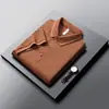 Playeras Polo para Hombre de Primavera y Verano, Nuevas Camisetas Elásticas de Manga Corta de Alta Gama, Tops Casuales Simples de Media Manga para Hombres de Mediana Edad
