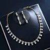 Juego de Joyería Nupcial de Dos Piezas Transfronterizo al por Mayor Joyería Europea y Americana para Mujer Collar de Gota de Agua con Pedrería de Colores Pendientes