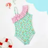 Niños y niñas hombro inclinado conjoined secado rápido estilo ins lindo bebé niña pequeño floral aguas termales natación fabricantes al por mayor