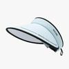 Visera Plegable de Seda Helada para Mujer con Letras Inglesas, Protección Solar UV, Sombrero de Sol Adelgazante para Salidas de Verano