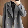 Abrigo de Lana Grueso con Forro Polar para Mujer 2026 Estilo Corto Otoño e Invierno Petite Holgado Blazer de Media Temporada Cuello Blazer Chaqueta de Lana