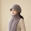 Sombrero de Pescador Cálido de Punto para Otoño e Invierno para Mujeres de Mediana Edad y Mayores, Protección para los Oídos Forrada de Felpa, Sombrero de Lana para Madre de Piel de Conejo, Sombrero de Abuela para Señoras Mayores
