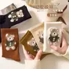Meias de urso meias femininas de comprimento médio outono e inverno ins moderno fofo que combinam com tudo fresco estilo japonês marrom meias de uso externo outono e inverno