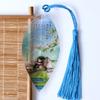 Marcadores de Libros Retro Estilo Chino con Poesía Antigua, Poesía de Venas de Hoja y Versos de Canciones; Regalos de Temporada de Graduación; Cuadernos Pequeños; Borlas de Hojas; Estampado Dorado