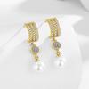 Pendientes largos con borlas y perlas Super Flash para mujer, elegantes, ligeros, de lujo, de alta gama, con circonitas, diseño estilo Hong Kong.