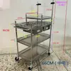 Carrinho Detalhável de Aço Inoxidável Espesso para Transmissão ao Vivo ao Ar Livre com Rodas, Rack de Armazenamento Portátil, Carrinho de Feira, Carrinho de Ferramentas