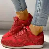 Transfronterizo Nuevo 2020 Nuevo Zapatos de Mujer con Lentejuelas Exportación Talla Grande Europeo y Americano Aliexpress Moda Deportivos Casuales Talla Grande Zapatos de Mujer