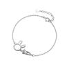 Pulsera de Plata S925 Linda Dama Zanahoria Conejito Pequeña Fresca Verano Calada Joyería de Mano S4579