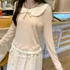 Camiseta de Manga Larga con Cuello de Muñeca de Terciopelo Alemán y Paneles, Estilo Nuevo Otoño e Invierno, Top Delgado Suave y Dulce para Mujer
