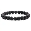 Pulsera de Piedra Natural de Venta Caliente Europea y Americana Pulsera Pulsera Elástica 8 mm Piedra Ojo de Tigre Turquesa Blanca Ágata Pulsera de Cuentas