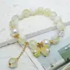 Pulsera Joyería Estilo Nacional, Pulsera Flor de Lirio del Valle Estilo Chino, Cuentas de Buda Tapa de Leche, Pulsera Flor Explosión, Cuentas Redondas de 10 mm, Pulsera de Perlas de Imitación