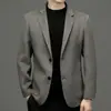 Novo Terno Masculino de Lã Dupla Face Outono e Inverno, Cardigan Jaqueta de Lã Casual Moderno para Homens Jovens e de Meia-Idade, Blazer de Corte Solto